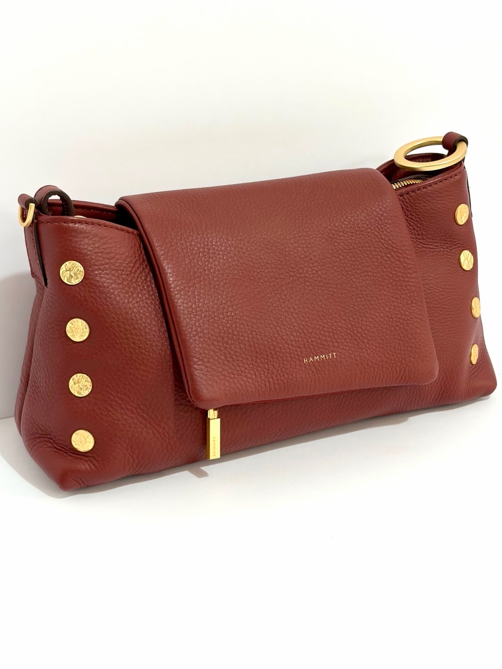 Hammitt VIP Satchel In Pomodoro Red/Brushed Gold/Hammered Rivets. Like 🆕 - Picture 7 of 16
